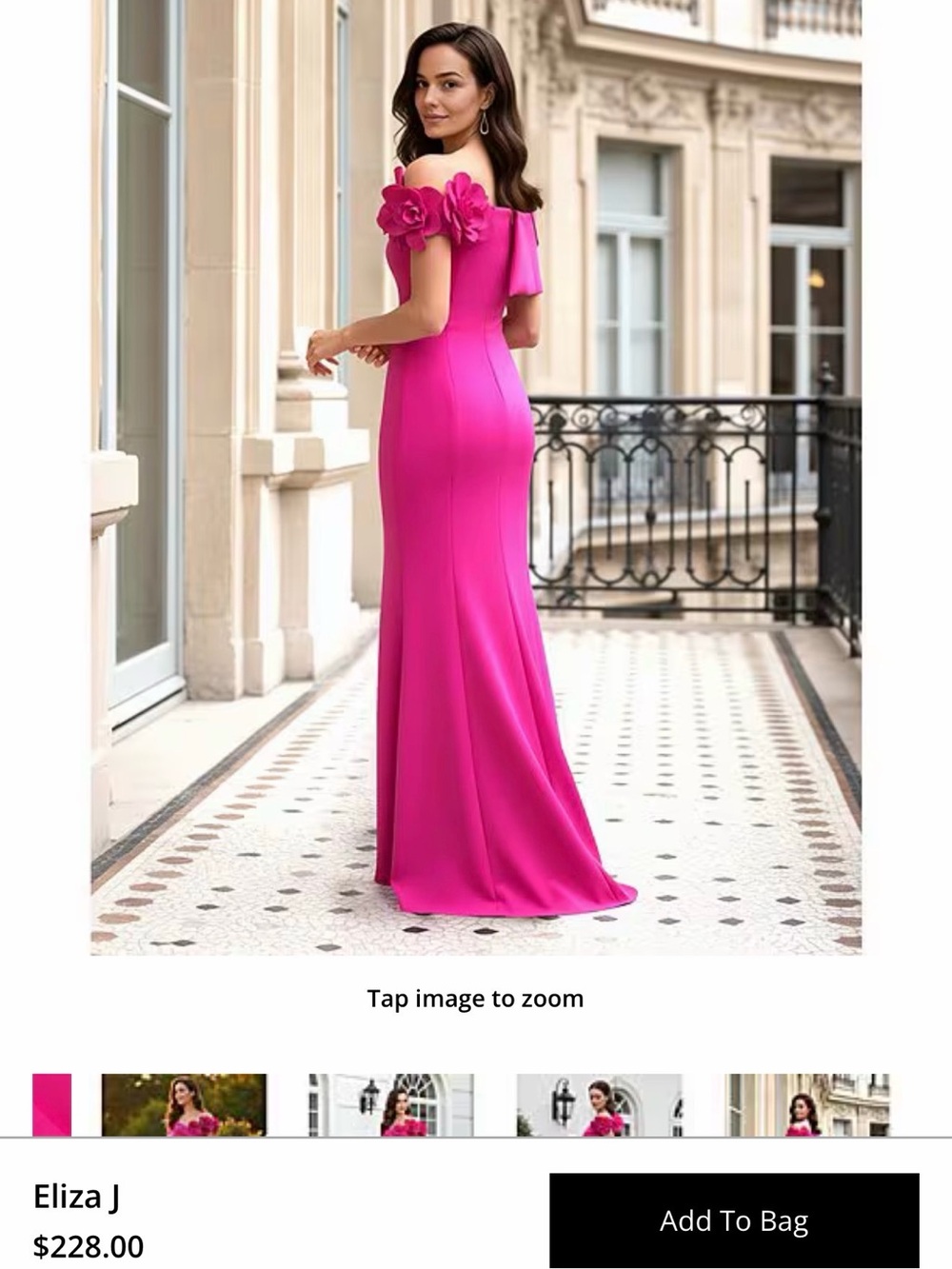 Eliza J Hot Pink Floral Appliqué Dress Accent